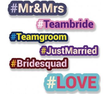 #WEDDINGPACK Trending Hashtag Oversized Multi-Pack Photo Booth PVC Word Board Signs