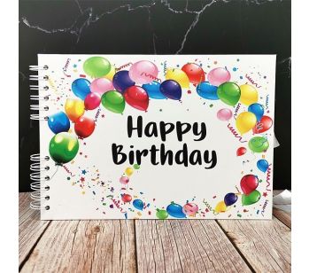  Good Size White Cover Happy Birthday Guestbook
