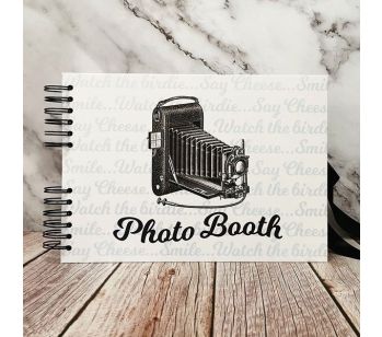 Good Size, White Photo Booth Style Guestbook with 6x2 Slip-in Pages
